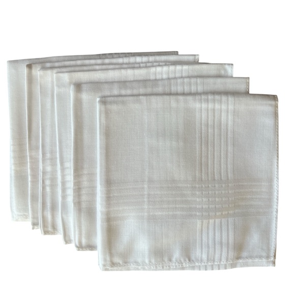 Merona Other - NEW 6-pack White on white tartan plaid Cotton Handkerchiefs in packaging